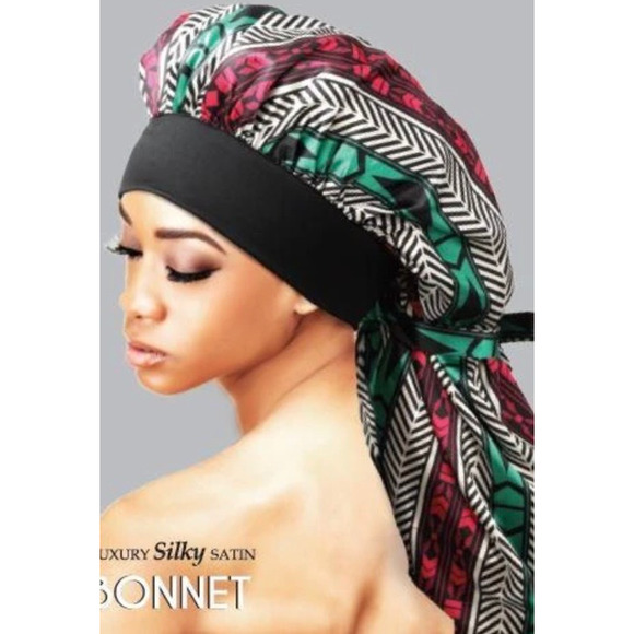 Stylish Edge Silky Bonnet, Shower Cap for Women, Sleeping Satin Bonnet Braid - Picture 1 of 1